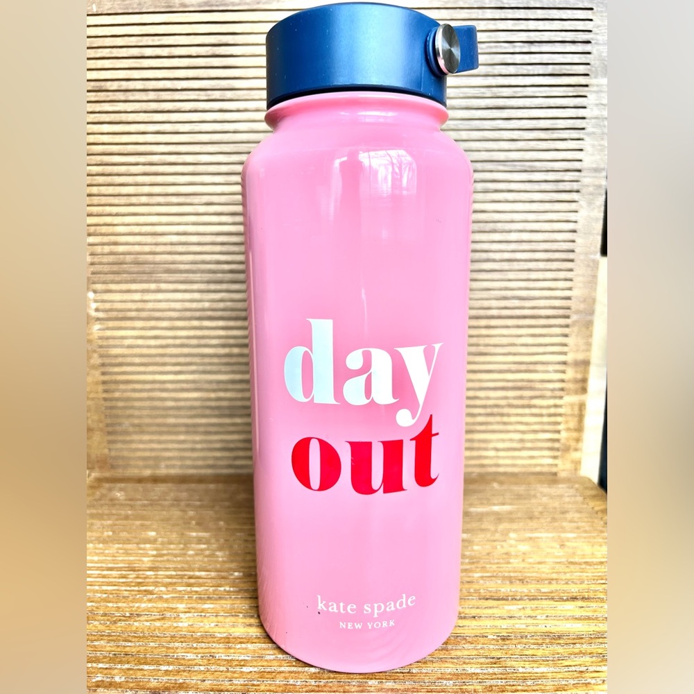 Kate Spade Pink Insulated Water Bottle Day In Day Out Sturdy Tumbler With Lid